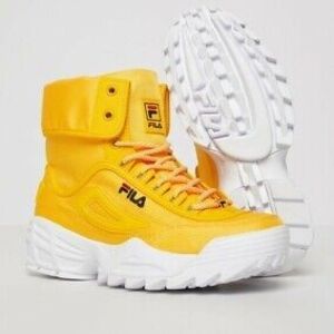 FILA Fila Yellow Disruptor Ballistic Boot / High-Top Sneakers